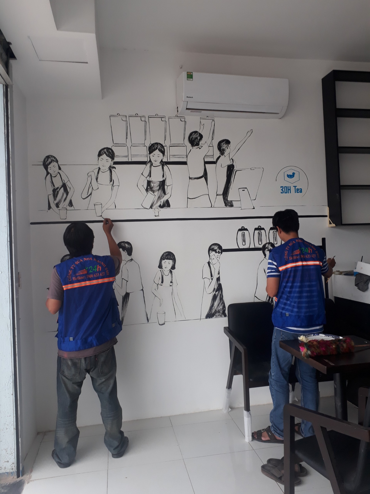 Vẽ tranh tường quán cafe (2)